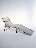 Ecm Proger Sırt Ayarlanabilir Katlanabilir Kademeli Yastıklı Lüks Şezlong-Gri - 3