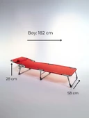 Ecm Proger Sırt Ayarlanabilir Katlanabilir Kademeli Yastıklı Lüks Şezlong-Kırmızı - 4