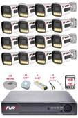 FURY 16 Kameralı Set Full HD Gece Renkli Görüş-Cepten İzle-Su Geçirmez Güvenlik Kamerası Seti 500GB thumbnail 1