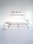 Ecm Proger Sırt Ayarlanabilir Katlanabilir Kademeli Yastıklı Lüks Şezlong-Gri - 2