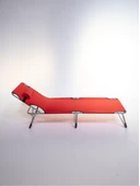 Ecm Proger Sırt Ayarlanabilir Katlanabilir Kademeli Yastıklı Lüks Şezlong-Kırmızı - 2