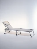 Ecm Proger Sırt Ayarlanabilir Katlanabilir Kademeli Yastıklı Lüks Şezlong-Gri - 1