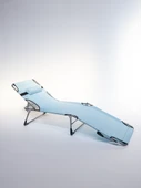 Ecm Proger Sırt Ayarlanabilir Katlanabilir Kademeli Yastıklı Lüks Şezlong-Açık Mavi - 1