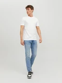 Jack Jones Erkek Bisiklet Yaka Basic Beyaz Tişört 12156101 - 4