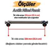 Selçuklu Antik Nikel Metal Kulp 224 mm Mobilya Çekmece Mutfak Dolabı Dolap Kapak Kulpları Kulb Kulpu - 3