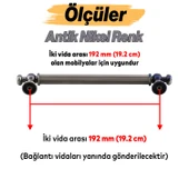 Selçuklu Antik Nikel Metal Kulp 192 mm Mobilya Çekmece Mutfak Dolabı Dolap Kapak Kulpları Kulb Kulpu thumbnail 3