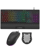 Rampage Eclıpse Siyah USB Rgb Aydınlatmalı Q Gaming 4 Tuş Makrolu Oyuncu Klavye Mouse Set - 1