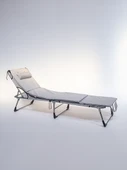 Ecm Proger Sırt Ayarlı Katlanır Yastıklı Minderli Çanta Bölmeli Lüks Şezlong-Gri - 1