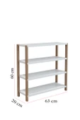 Jest Dekor Konsept Helsa Beyaz Ahşap 4 Katlı Çiçeklik, Saksılık, Çiçek Standı / Dekoratif Raf / Çok Amaçlı Kullanım - 8