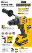 SGS5533 Akülü Darbeli Matkap Seti 20 Volt - 4 Amper - 130 Nm Tork (Kömürsüz Motor) - 4