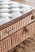 Elegance Lüks Yatak 100x200 cm Tek Kişilik Paket Yaylı Pedli Yumuşak Yatak Tavşan Tüyü Dokusu - 4