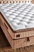 Elegance Lüks Yatak 140x190 cm Çift Kişilik Paket Yaylı Pedli Yumuşak Yatak Tavşan Tüyü Dokusu - 8