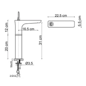 FONTANA YÜKSEK LAVABO BATARYASI (MAT KROM) FK-5121 - 2