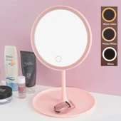 Led Işıklı Dokunmatik katlanabilir Masa Üstü Makyaj Aynası - 1
