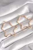 Pirinç Gold Renk Yıldız Model Kadın Küpe - TJ-BKP8708 - 1
