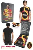 Galatasaray Orijinal Lisanslı Büyük Logolu T-Shirt + Bileklik Set Hediyelik Ahşap Kutulu - 1