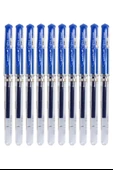 Mavi İmza Kalemi 10 Adet Uniball Signo Broad 1.0 mm Roller Pilot Kalem Um-153 Roller Uçlu Likit Mürekkepli Pilot Kalem - 1