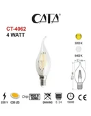 CATA 4w E-14 Rustik Günışığı Kıvrık Alev Modelli Led Buji Ampul 3000k - 1
