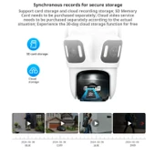 Ozmik CMR60  WiFi IP Kamera 6K 12MP Dış Mekan Üç Lensli Üç Ekran PTZ Güvenlik Kamerası thumbnail 8