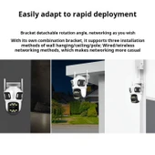 Ozmik CMR60  WiFi IP Kamera 6K 12MP Dış Mekan Üç Lensli Üç Ekran PTZ Güvenlik Kamerası thumbnail 7