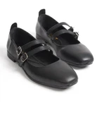 Mehtap Çift Kemer Detaylı Düz Taban Kadın Babet Ayakkabı thumbnail 6