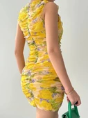 Lenisa Fırfırlı Mini Boy Elbise - 4