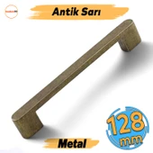 Uhud Kulp 128 mm Antik Sarı Metal Mutfak Mobilya Çekmece Mutfak Dolap Dolabı Kulpları Kapak Kulbu thumbnail 1