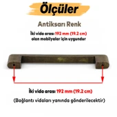 Uhud Kulp 192 mm Antik Sarı Metal Mutfak Mobilya Çekmece Mutfak Dolap Dolabı Kulpları Kapak Kulbu - 3