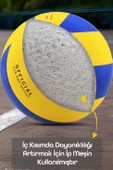 Voleybol Topu Lamineli Beton Zemin Soft Touch İç-Dış Mekana Uygun 8 Panel Sarı-Mavi 280 Gram - 6