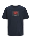 JACK JONES Erkek Lacivert Pamuklu Tişört 12268477 - 1