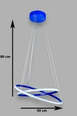 LEGACY  Rings Modern Tasarım Mavi Renk - Yatak Odası - Salon - Çocuk Odası - Mutfak Beyaz Led 2 Li Avize - 2