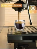 2’li Set Espresso Bardağı 80 ml Kahve Bardağı Çift Cidarlı Bardak Viski Bardağı - 3