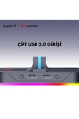 Havit Gamenote TH650 RGB Işıklı Gaming Kulaklık Standı 2*USB Portu - 5
