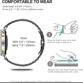 Huawei Watch GT 5 Pro 42mm/ GT 5 41mm/GT 4 41mm (18mm uyumlu) Kordon Baklalı Metal Kordon - 12