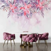 Pembe Soft Suluboya Çiçek Duvar Kağıdı thumbnail 5