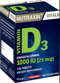 Nutraxin D3 Vitamin 25 Mcg 1000 IU 120 Tablet - 1