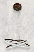 LEGACY  Rings Modern Tasarım Kahverengi - Yatak Odası - Salon - Çocuk Odası - Mutfak Beyaz Led 3 Lü Avize - 3