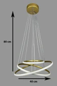 LEGACY  Rings Modern Tasarım Eskitme Renk - Yatak Odası - Salon - Çocuk Odası - Mutfak Beyaz Led 3 Lü Avize - 3