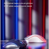 G100 1600 Dpı Usb Kablolu Optik Ledli Gökkuşağı Aydınlatmalı Oyuncu Mouse Beyaz Ramwhite Garantili - 3