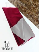 Süngerli Çizgili Yeni Nesil Koltuk Çekyat Örtüsü 170x210 Gofre Desen Bordo Koltuk Şalı Kaymaz Taban - 3