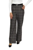 Kadın Ekose Pileli Bol Kumaş Pantolon BGL-ST04233 thumbnail 11