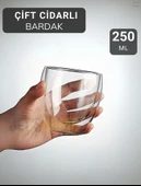 250 ml Çift Cidarlı Bardak El Yakmaz Bardak Kahve Bardağı Magnolya Bardağı - 1