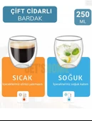 250 ml Çift Cidarlı Bardak El Yakmaz Bardak Kahve Bardağı Magnolya Bardağı - 4