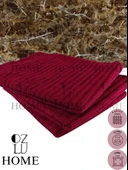 Süngerli Çizgili Yeni Nesil Koltuk Çekyat Örtüsü 170x210 Gofre Desen Bordo Koltuk Şalı Kaymaz Taban - 1