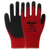 Beybi PL-9 Örme Kırmızı Siyah Nitril Eldiven thumbnail 1