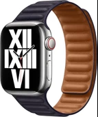 Apple Watch 45mm Baklalı Deri Kayış Mürekkep Moru S/M MP873ZM/A Outlet - 2