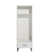 Dolap, Blesk 2 Kapaklı Çekmeceli Raflı Beyaz Dolap Gardırop - 4