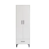 Dolap, Blesk 2 Kapaklı Çekmeceli Raflı Beyaz Dolap Gardırop - 3