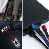 Işıklı Anahtarlık Model 3 in 1 USB Çıkışlı MİKRO,TYPE-C ve  Uyumlu Şarj Kablosu - 1
