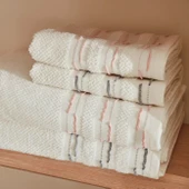 Karaca Home Dena %100 Pamuk Aile Banyo Seti Offwhite - 4